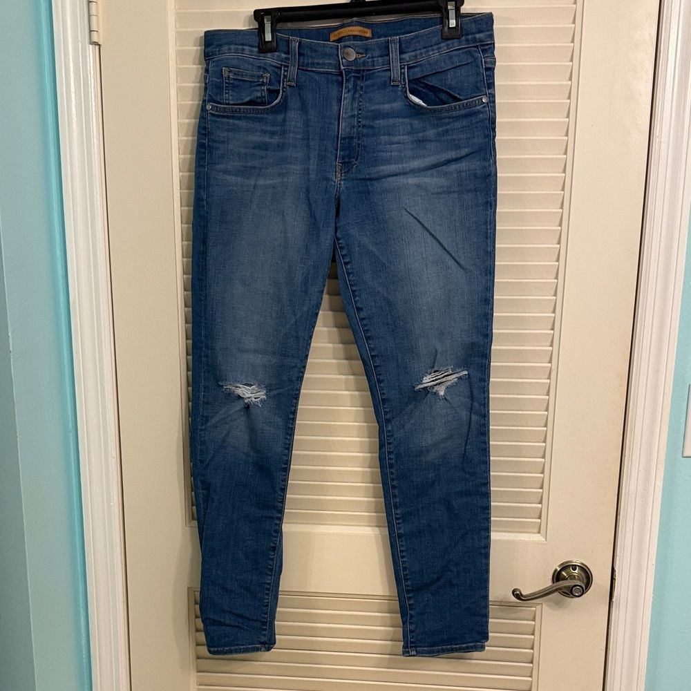Rebecca Minkoff Mercer Boyfriend Distressed Denim Blue Jeans Size 30